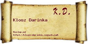 Klosz Darinka névjegykártya